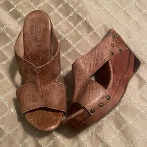 Bed Stu brown wedge sandals, size 8